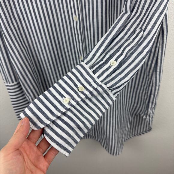 J. Crew Striped Linen-Blend Beach Shirt - Picture 2 of 4
